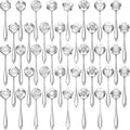 40 Pcs SilverTea Spoons Set Stainless Steel Flower Coffee Spoons