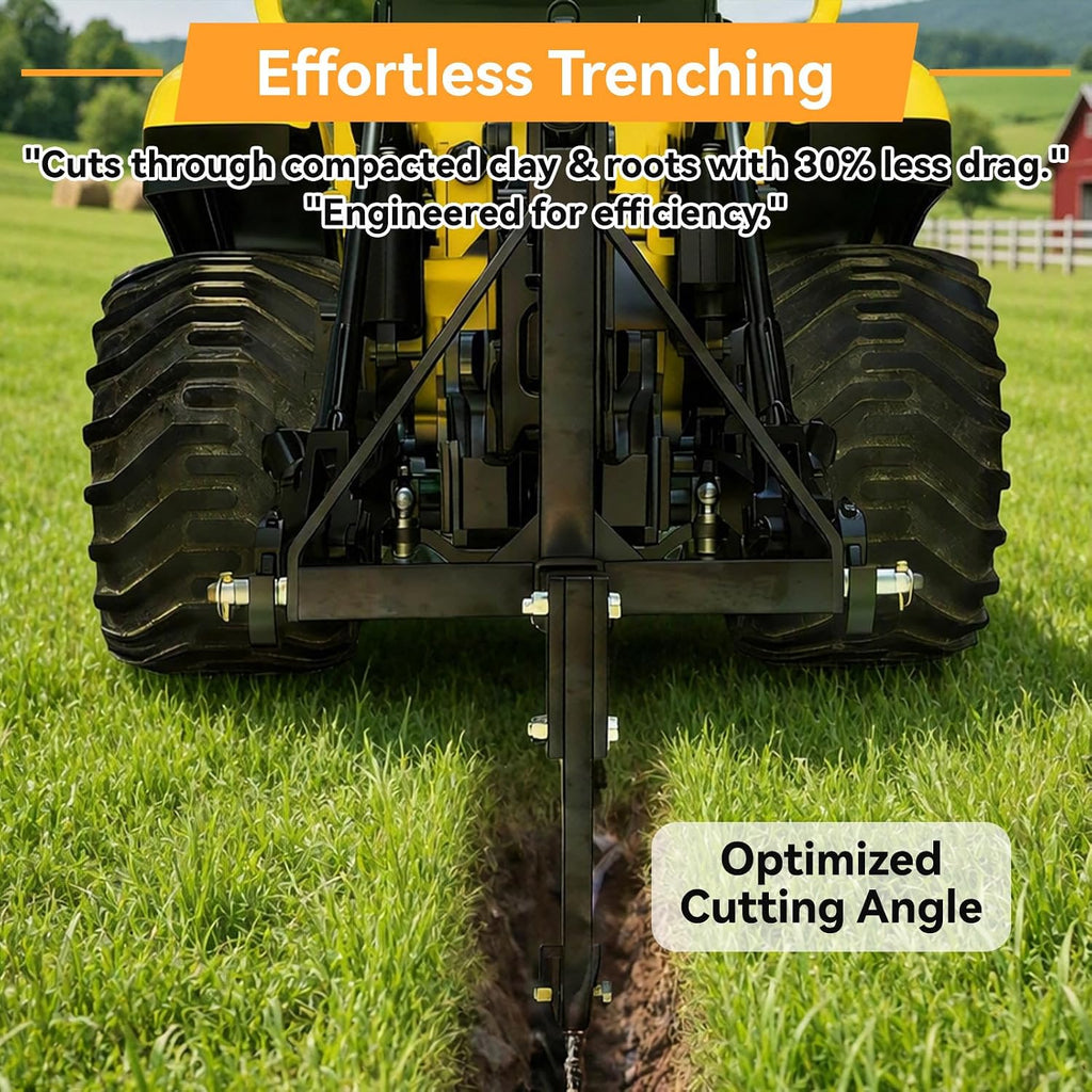 Hitch Mounted Ripper Trencher for ATV UTV Tractor, 3 Point Subsoiler Plow fits 2" Receiver, Reinforced Middle Buster