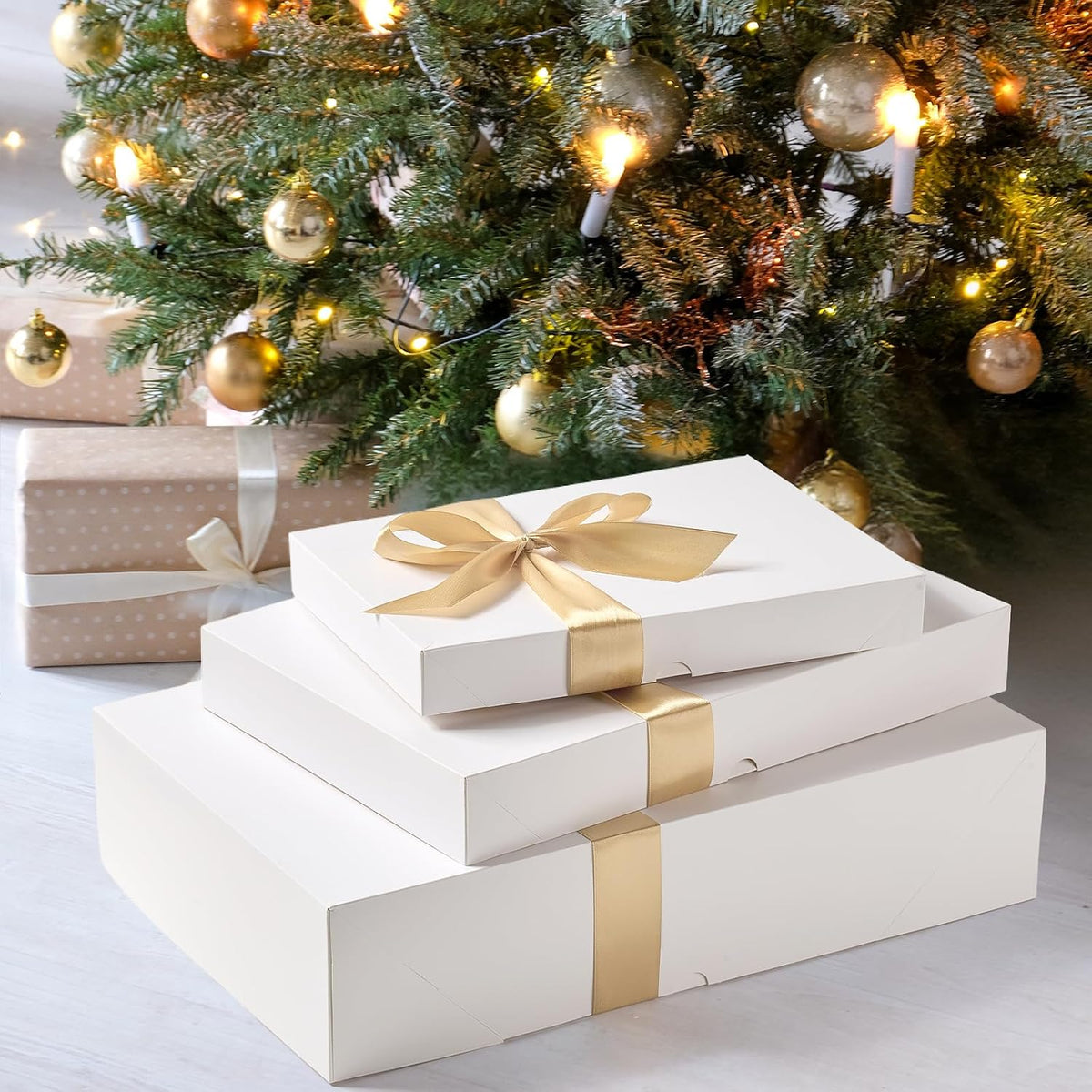 16 Pack White Gift Boxes with Lids, Assorted Sizes
