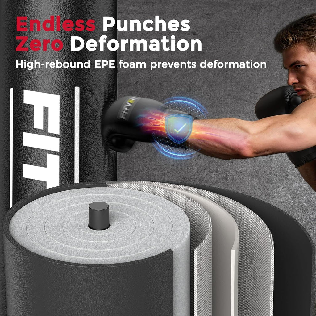 70'' Freestanding Punching Bag with Boxing Gloves, Heavy Boxing Bag with Suction Cup Base, Stand Kickboxing Bag for