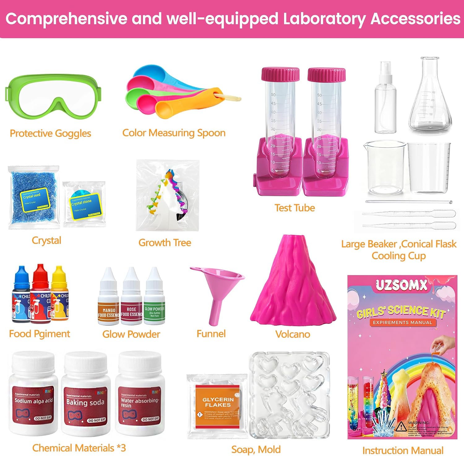 Girls Science Kit for Kids 150+ Educational Projects with Chemistry | Science Experiments, Stem Toy Learning