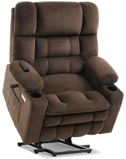 Dual Motor Power Lift Chair Recliner for Elderly with Massage and Heat, Infinite Position Electric Lift Recliner with