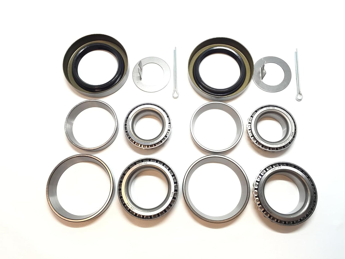 (Set of 2) WPS 3500# Trailer Axle Bearing Kit L68149 L44649 Grease Seal 10-19 I.D. 1.719'' for #84 Spindle