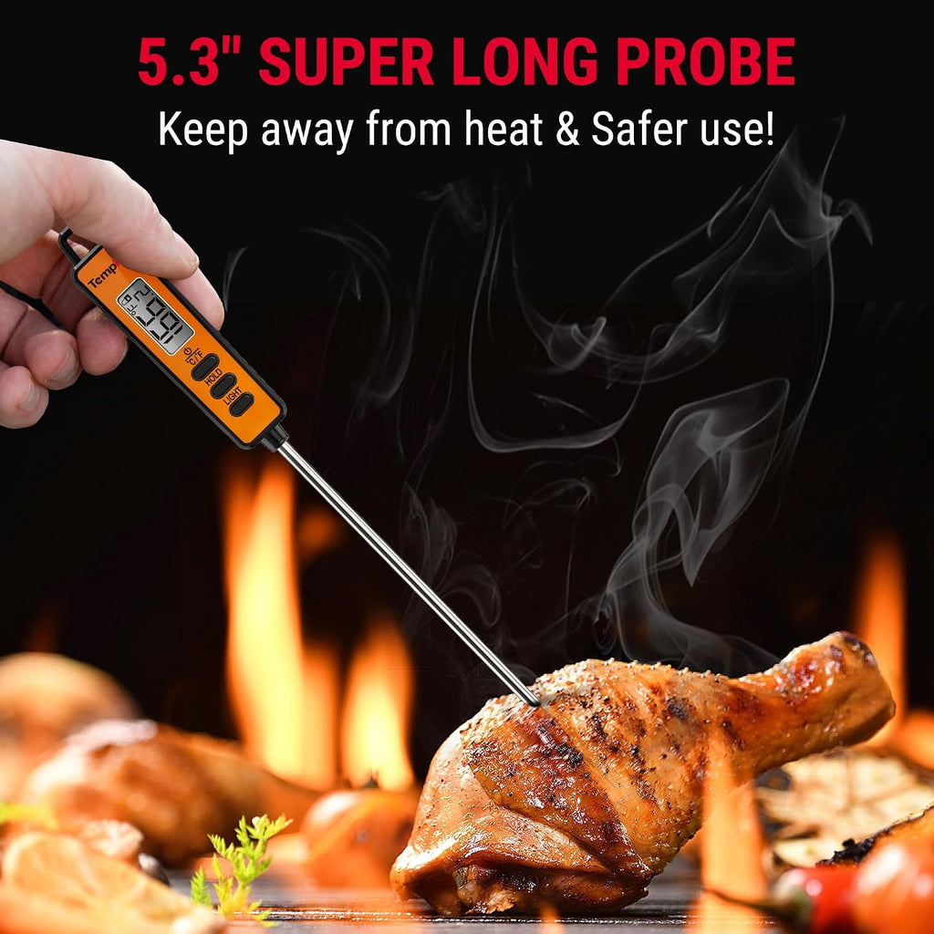 TempScan Infrared Thermometer Gun with Super Long Meat Probe