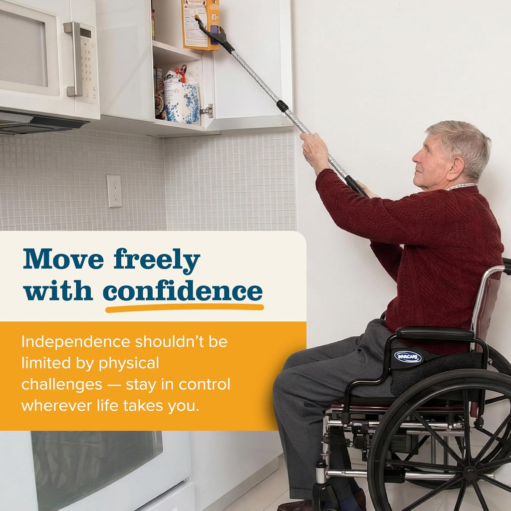 Pro 36" Flexible Folding Grabber Tool for Elderly + Magnets, Reacher for Disabled & Seniors Heavy Duty Rotating