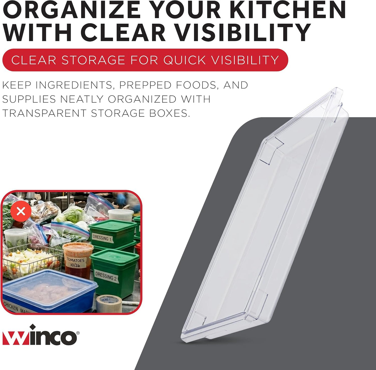 18" x 26" Clear Food Storage Box