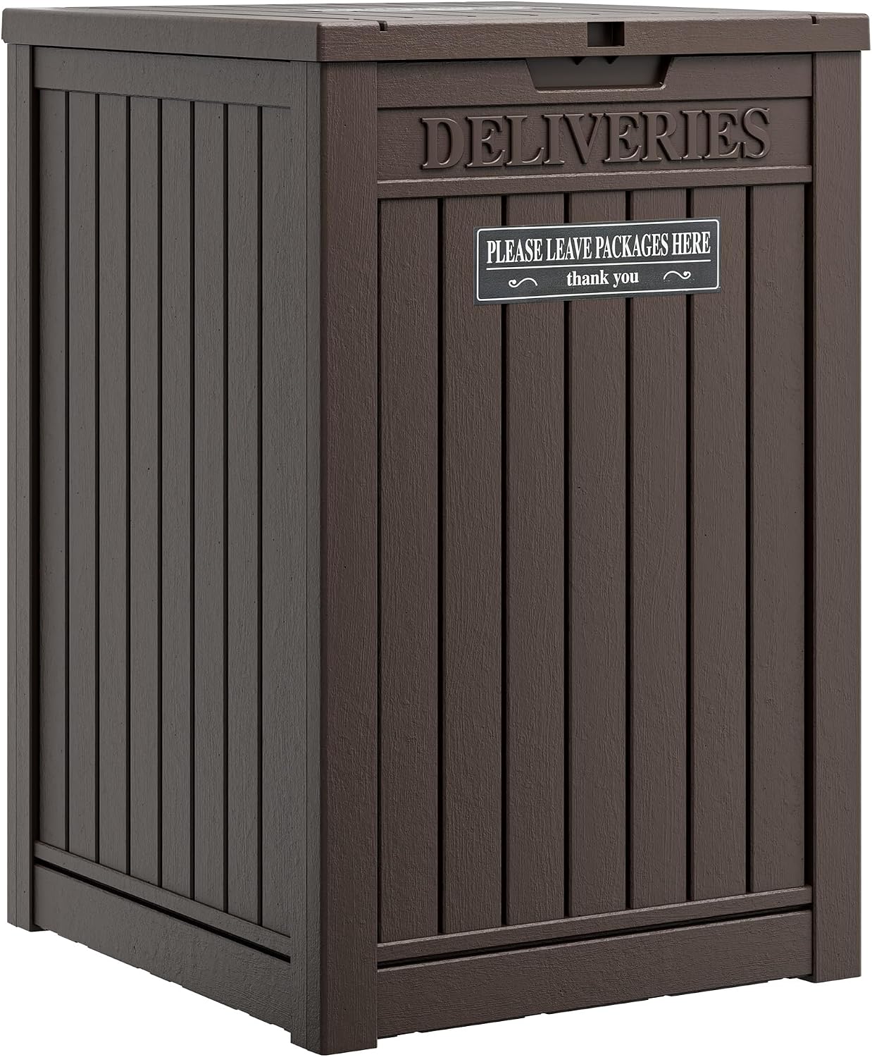 Package Delivery Box for Outside, Waterproof Outdoor Storage, Brown