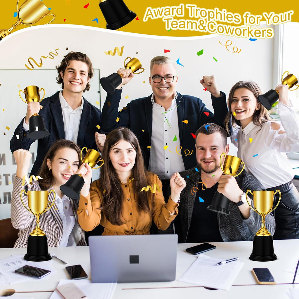 9 Inch Gold Trophy Award Gold Award Cup Employee Coworker Appreciation Gifts Golden Plastic Trophy for Thank You