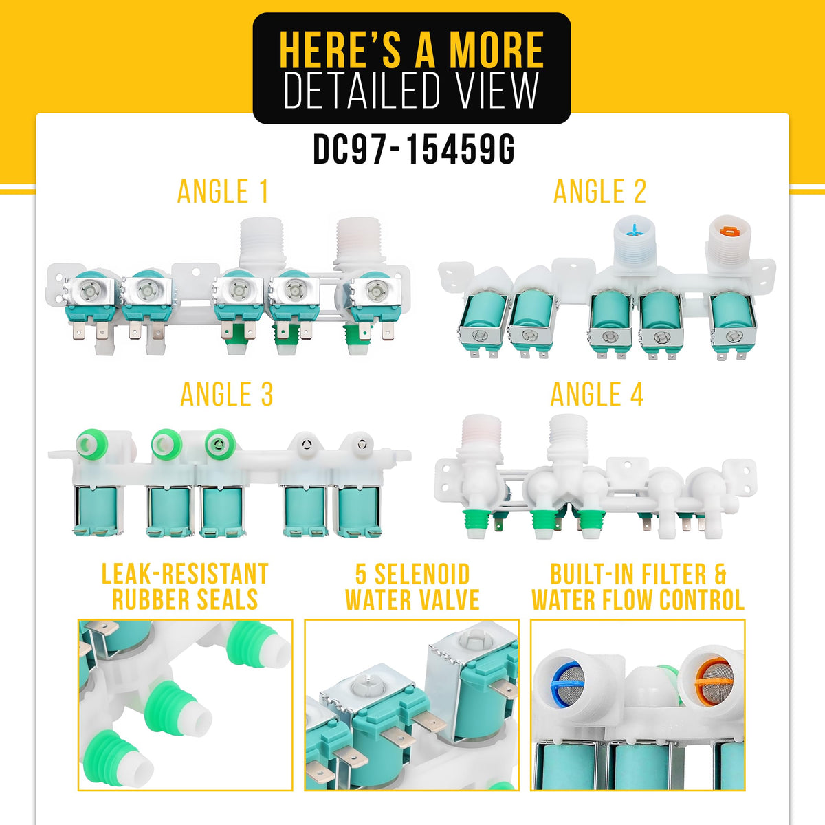Washer Inlet Valve for Samsung WA52T7650AV