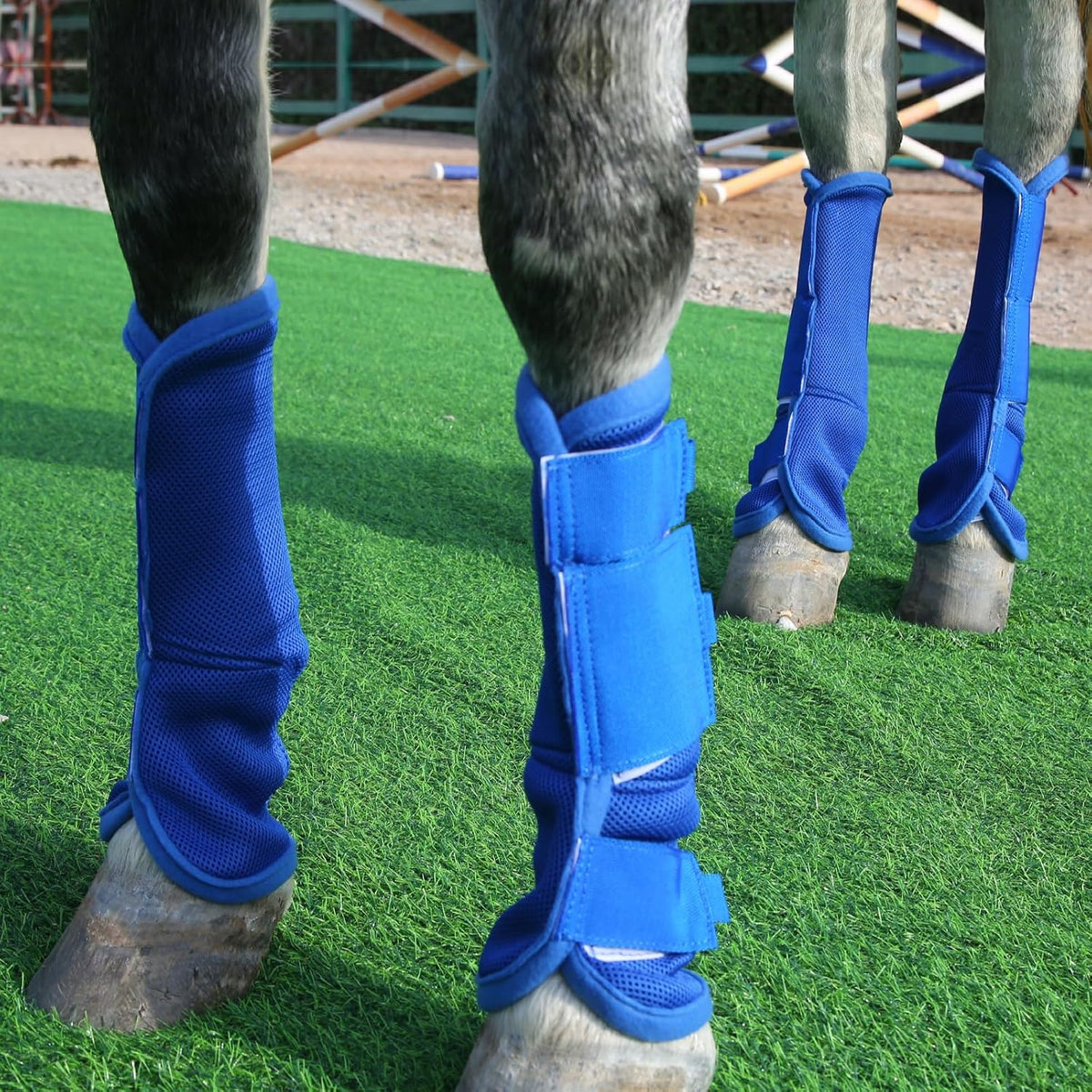 Horse Fly Boots Set of 4, Breathable Mesh Fly Boots for Horses