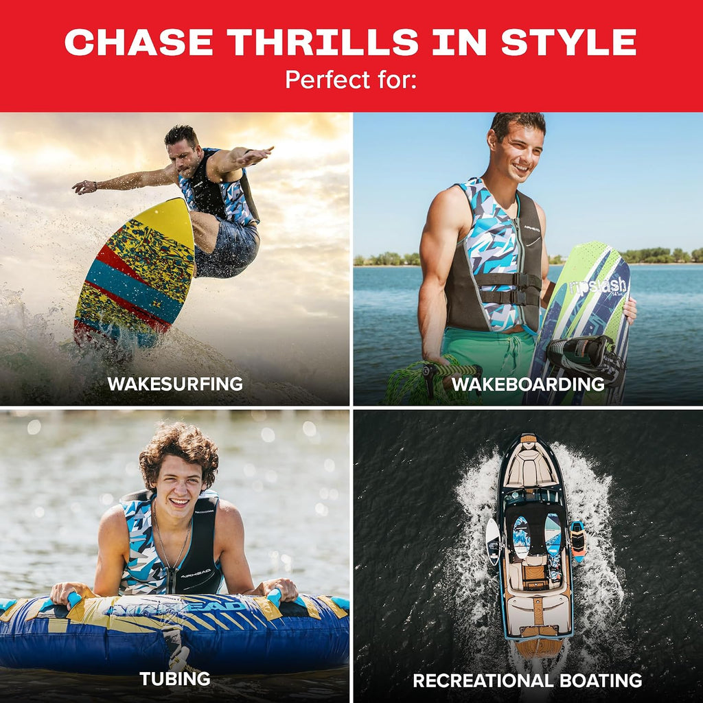 CAMO Cool Kwik-Dry Neolite Flex Life Jacket for Adults - USCG Approved Life Vest for Women & Men, Lightweight