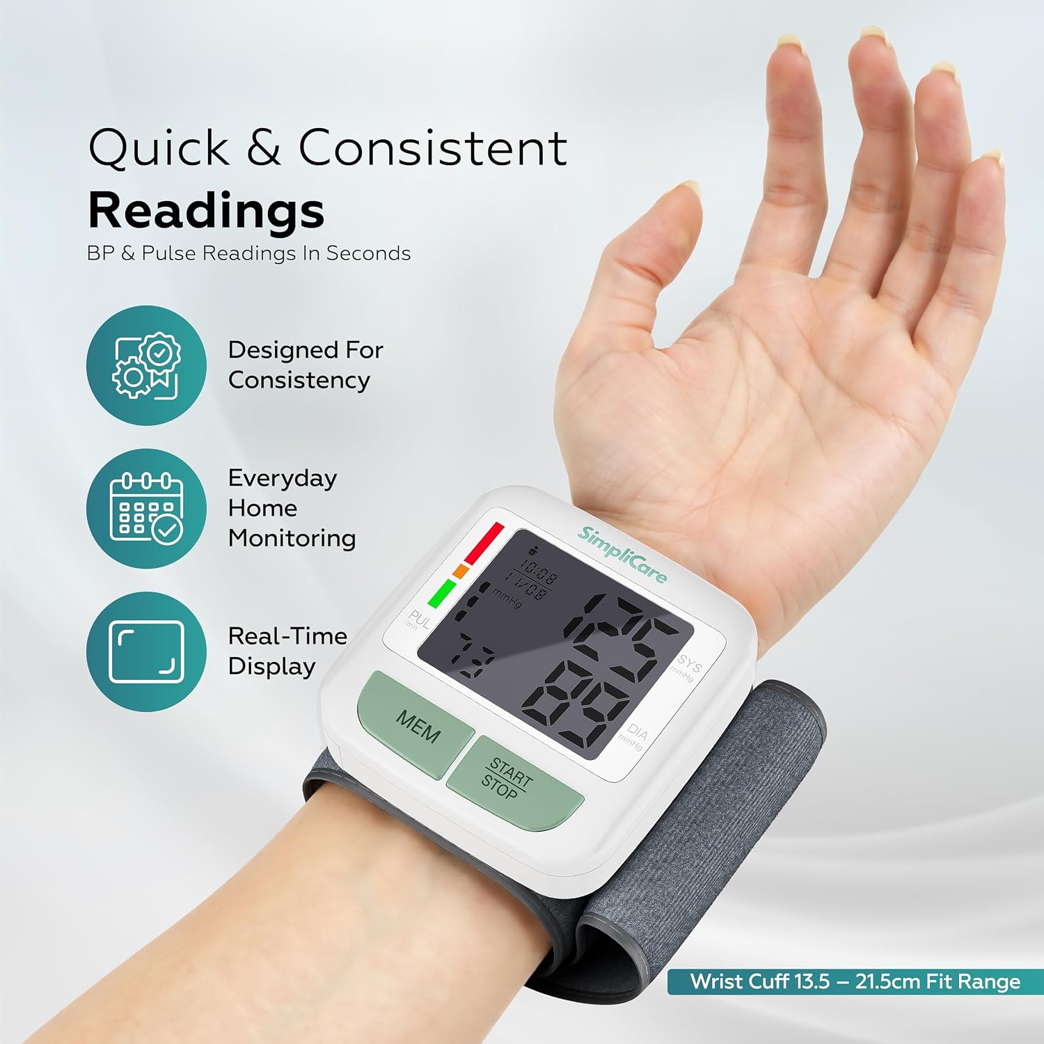 Wrist Blood Pressure Monitor for Home Use – FDA 510(k) Cleared Class II Blood Pressure Machine, Digital BP Cuff