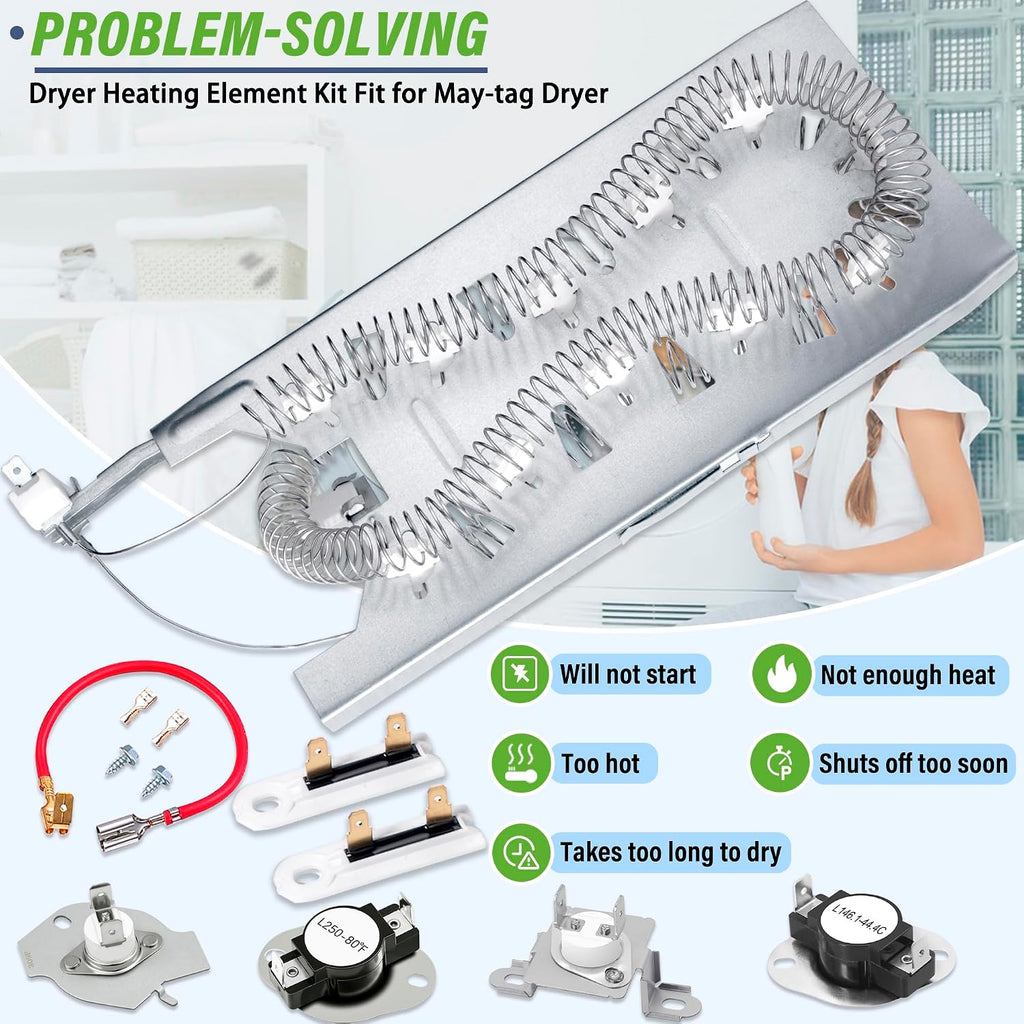 MED6230HW3 MED5630HW2 MED6230HC2 MED6230HC3 Dryer Heating Element Kit Fit for May-tag Epic z bravos MED7230HW1 MED7230HW0 MED7230HC0 MED7230HC2 MED9700SQ0 MED9700SB0 MED9600SQ0 MED9800TQ0 MED7230HW2