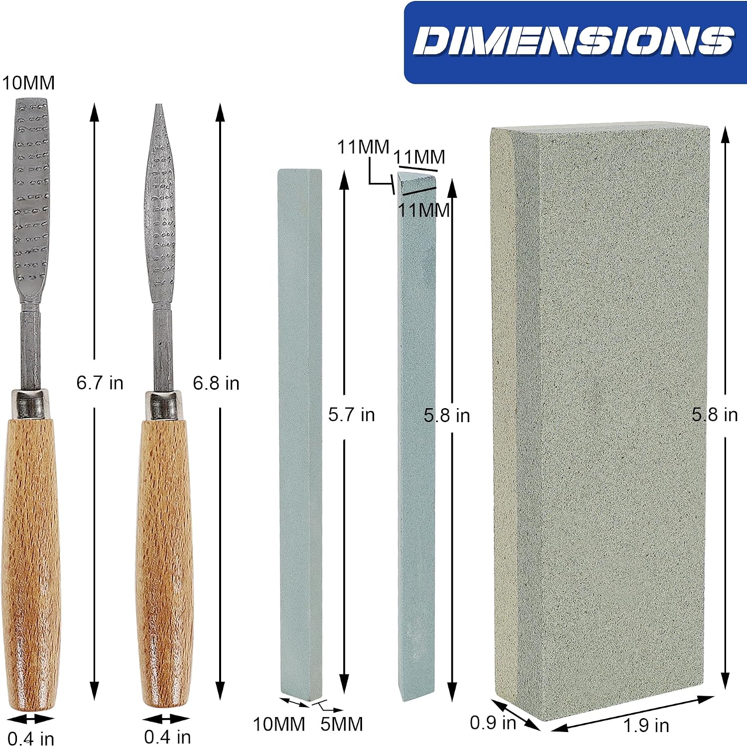 13 PCS Wood Chisel Set with Canvas Bag | Wood Carving Tool Set, Steel Beveled Chisel Tools, Rubber Handles, Rasps and