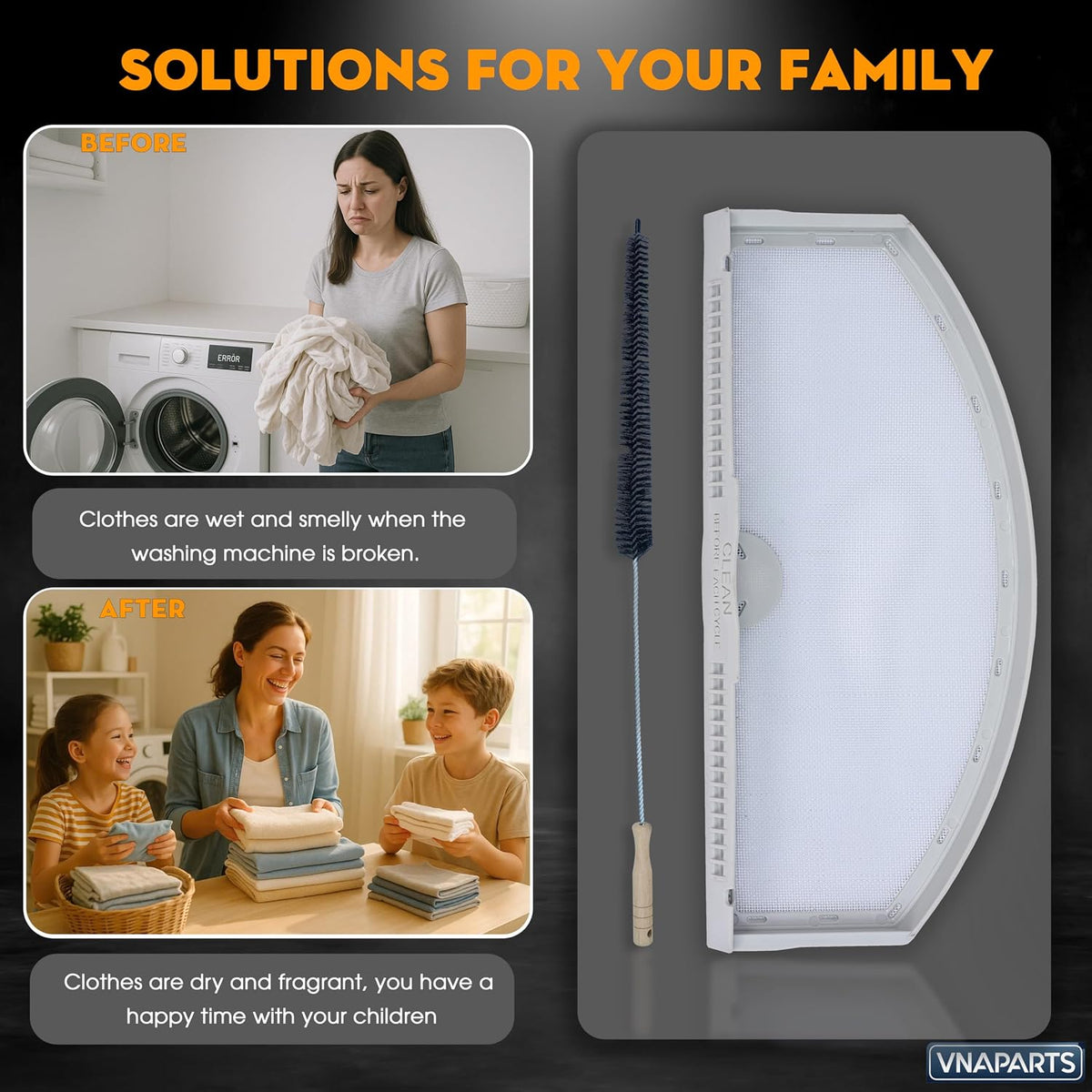 Dryer Lint Filter for GE GTD65EBSJ0WS GTD65GBPL0DG GTD65EBSJ3WS with Brush