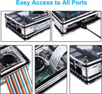 Miuzei Case for Raspberry Pi 4 with Fan, USB-C Power Supply 4 Pcs Heatsinks