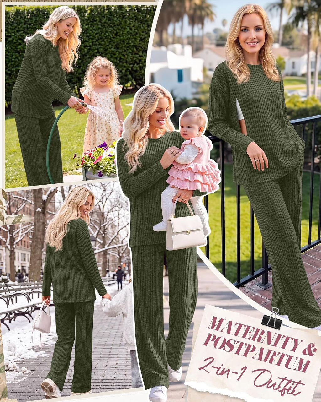 2 Piece Maternity Nursing Lounge Pajamas Set