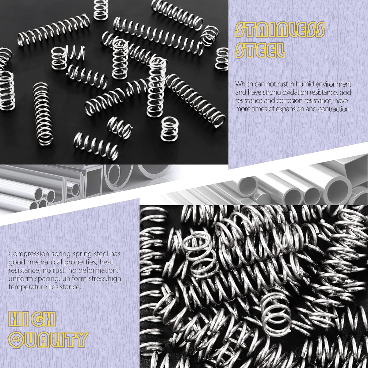 150Pcs 5 Sizes Compression Springs Assortment Kit, Mini Stainless Steel Extension Springs for Shop and Home Repairs