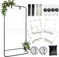 Black Large Wedding Welcome Sign Stand with DIY Blank Selfie Frame (40" x 30") - Customizable Photo Booth Prop for