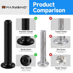 20Pcs M8 Screws M8 x 16mm Flat Head Socket Cap Screw Bolts, M8 Bolt Furniture Screw, Stainless Steel Bolts 304, Black Oxide M8x1.25 Bolt by Marysino
