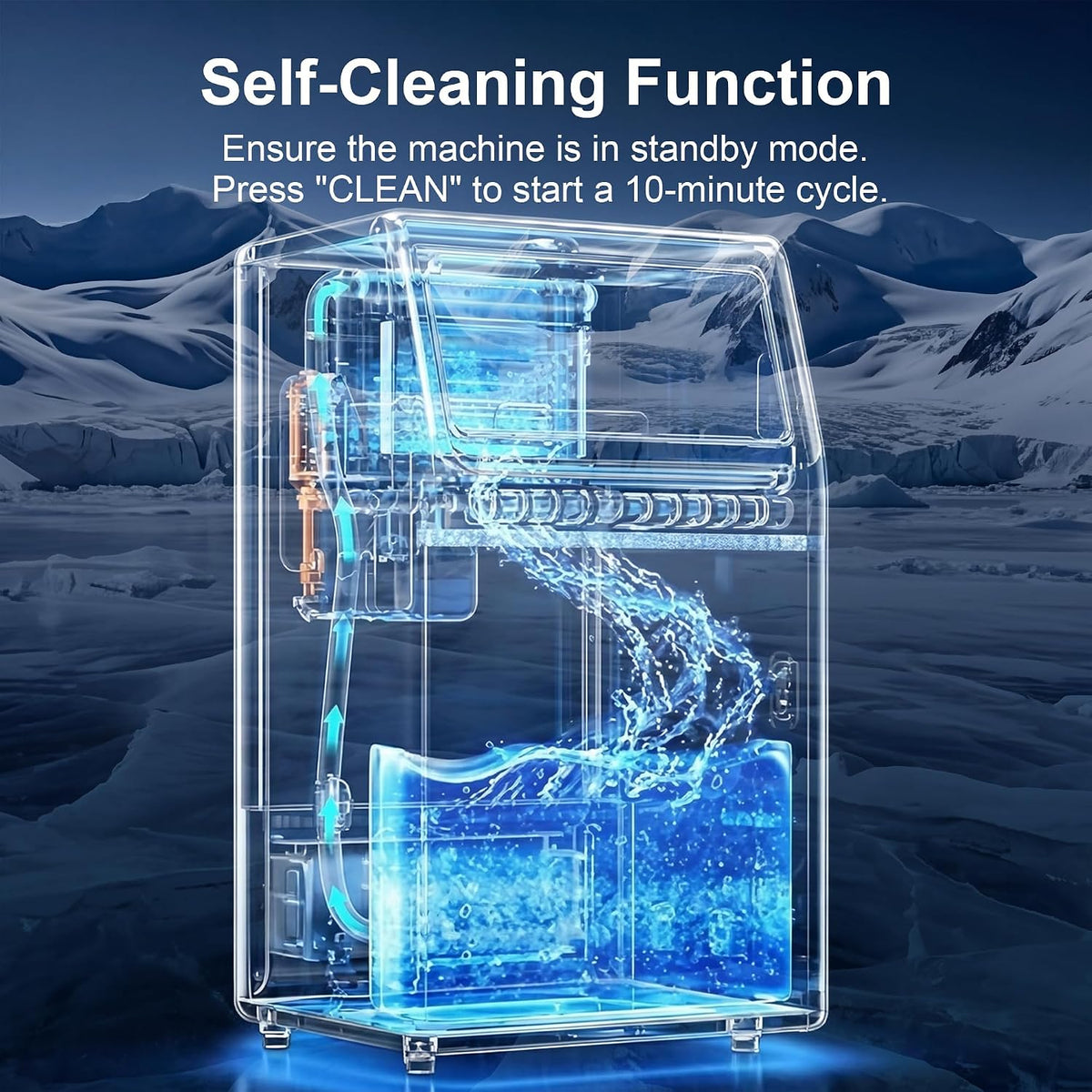 Commercial Ice Maker Machine, 240Lbs/24H Stainless Steel Ice Maker, Under Counter Ice Maker with 55Lbs Storage, 96