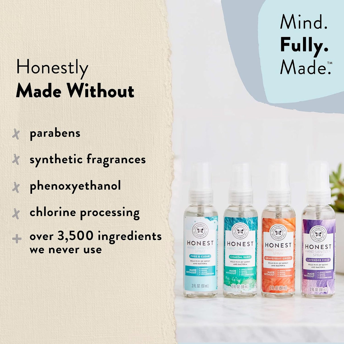 Hand Sanitizer Spray, 2oz, Free & Clear, 2 Fl oz(Pack of 20)