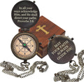 Baptism Gifts for Boys - Engraved Working Handmade Compass with Scripture - Religious, Christian, Catholic