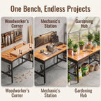 70 Inch Rolling Adjustable Workbench with Power Outlet
