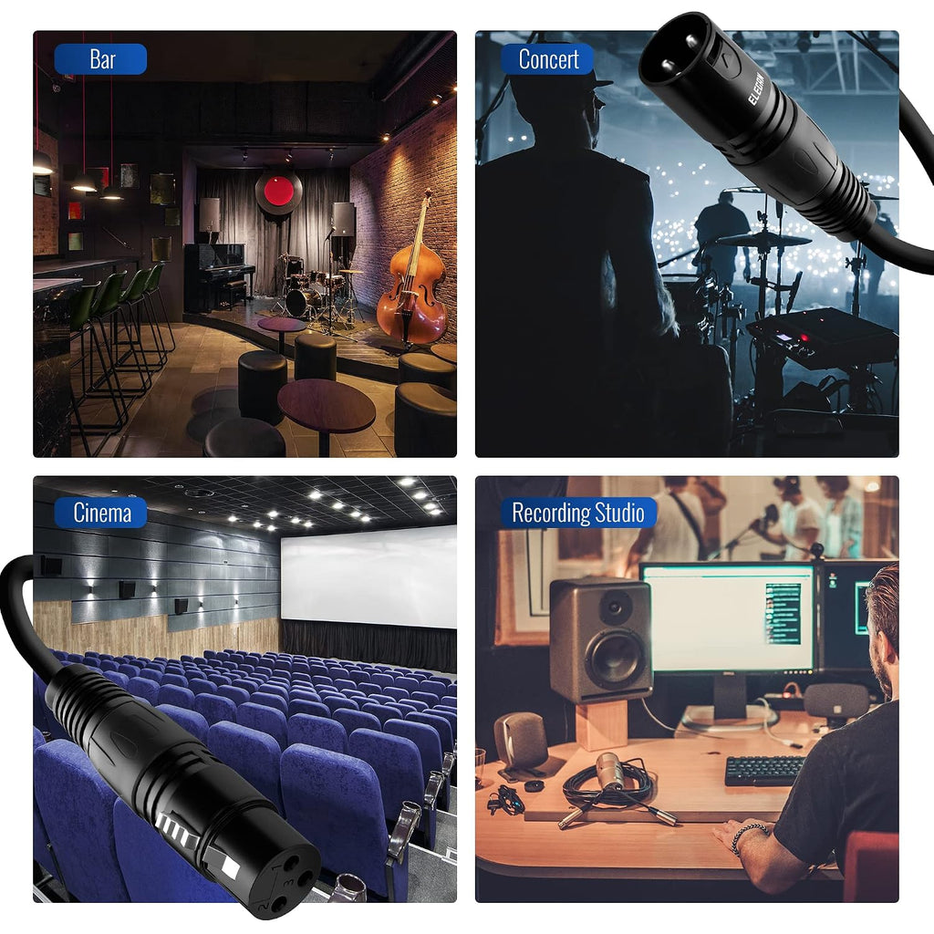 XLR Cable Microphone Cable 25 Feet,Elecan Heavy Duty Balanced XLR Speaker Cable (From 25-200FT) 3-Pin Shielded Male