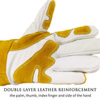 14 In Professional MIG & TIG Welding Gloves,Extra Large,Yellow-white