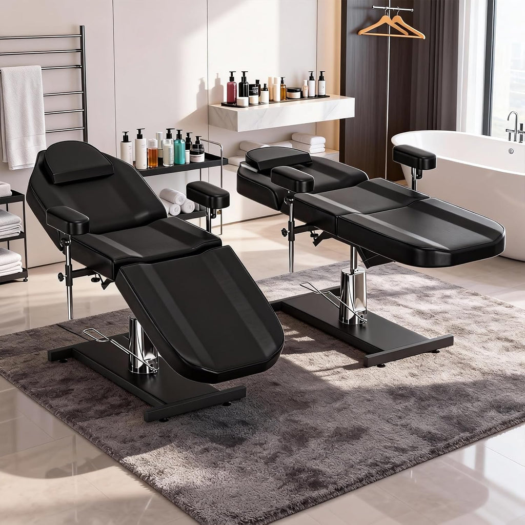 Hydraulic Esthetician Chair Bed, Black Tattoo Chair for Clients