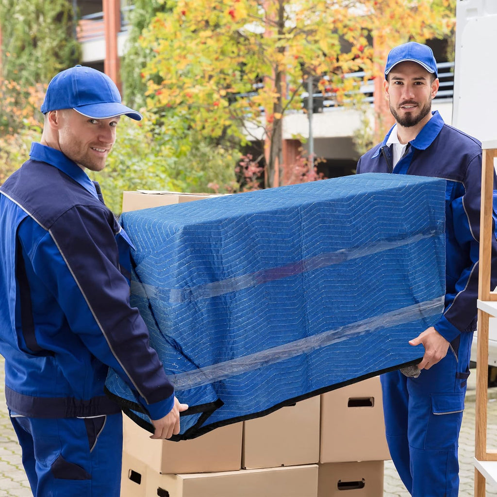 12 Moving Packing Blankets 80 x 72 Inches (35 lb/dz) Heavy Duty Moving Pads for Protecting Furniture Professional