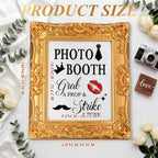 Vintage Wedding Photo Booth Sign Gold Frame Resin Stand Desktop