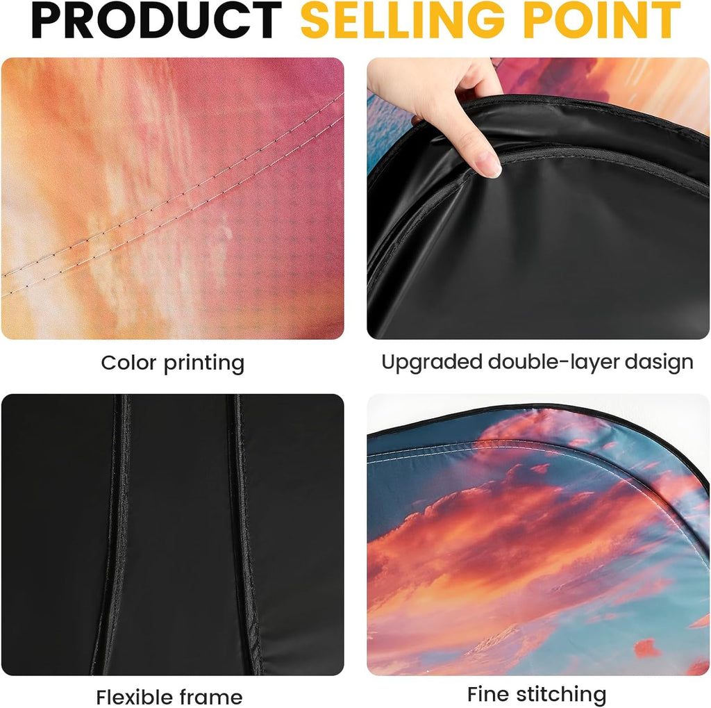 Car Windshield Sun Shade - Foldable Car Sun Shade Windshield for Front Window, Reflector Sunshade Offers Ultimate