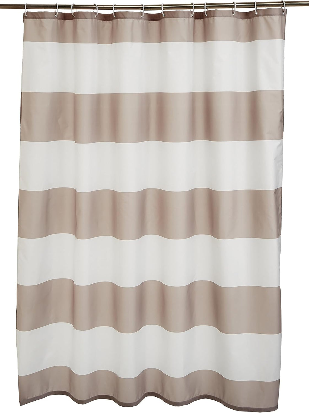 Bathroom Shower Curtain, Water Resistant Fabric with Rust Proof Grommets & Hooks, Weighted Hem, Machine Washable