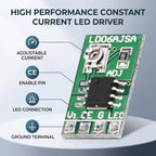 Adjustable Current LED Driver, DC 3.3V 3.7V 5V LED Driver 30-1500mA Constant Current Adjustable Module for LED Li-ion