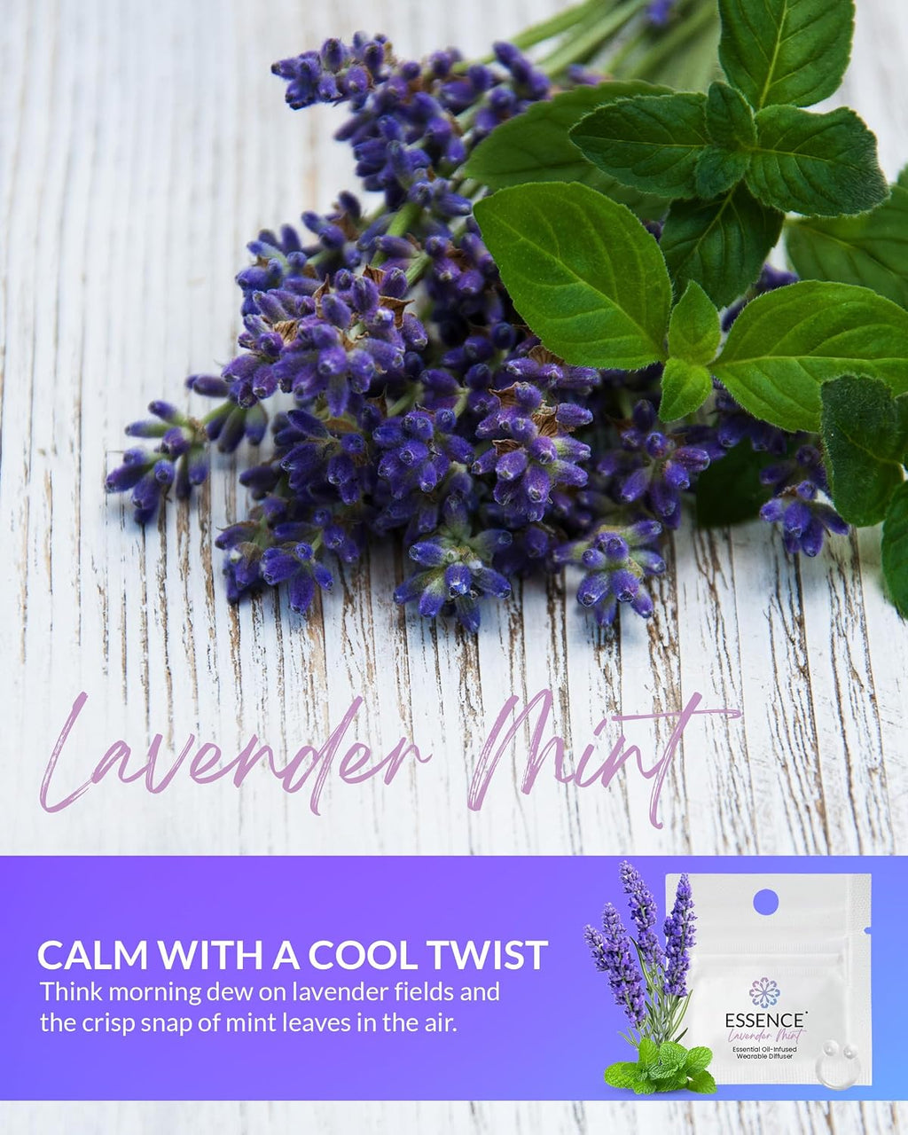 Essence Wearable Aromatherapy Nasal Diffuser – Lavender Mint Essential Oil | Nose Ring Silicone Inhaler for Stress &