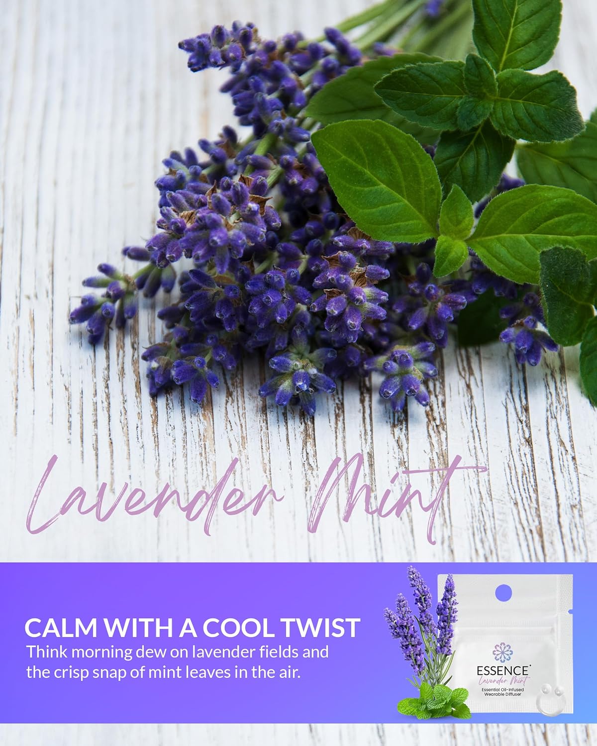 Essence Wearable Aromatherapy Nasal Diffuser – Lavender Mint Essential Oil | Nose Ring Silicone Inhaler for Stress &