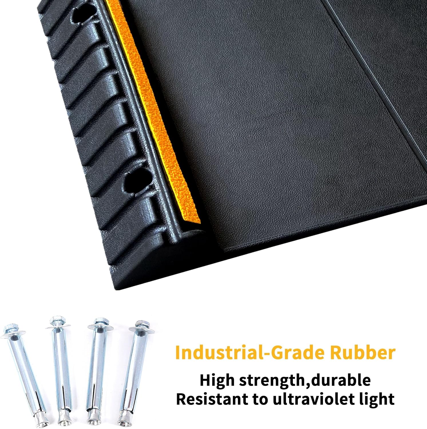 Parking Mat Car Stopper for Garage Floors- Heavy Duty Rubber Parking Aids - Wheel Stop with Scatter Glass Reflective