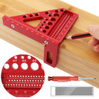 Mellisore 4.3 Inch 3D Multi-Angle Measuring Square Ruler with Angle Pin