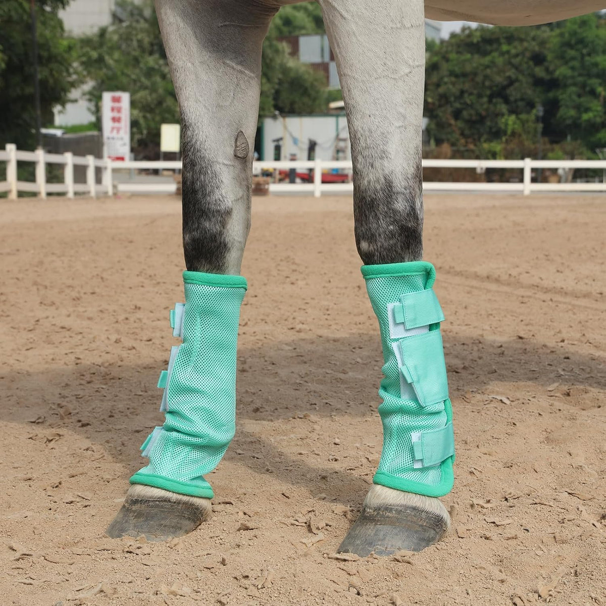 Horse Fly Boots Set of 4, Breathable Mesh Fly Boots for Horses