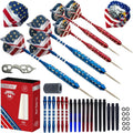 Steel Tip Darts Set - Professional Darts Steel Tip for Dartboard - Includes Brass Barrels + Plastic & Aluminum Shafts
