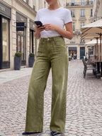 Womens Wide Leg High Waisted Jeans Stretchy Straight Denim Pants