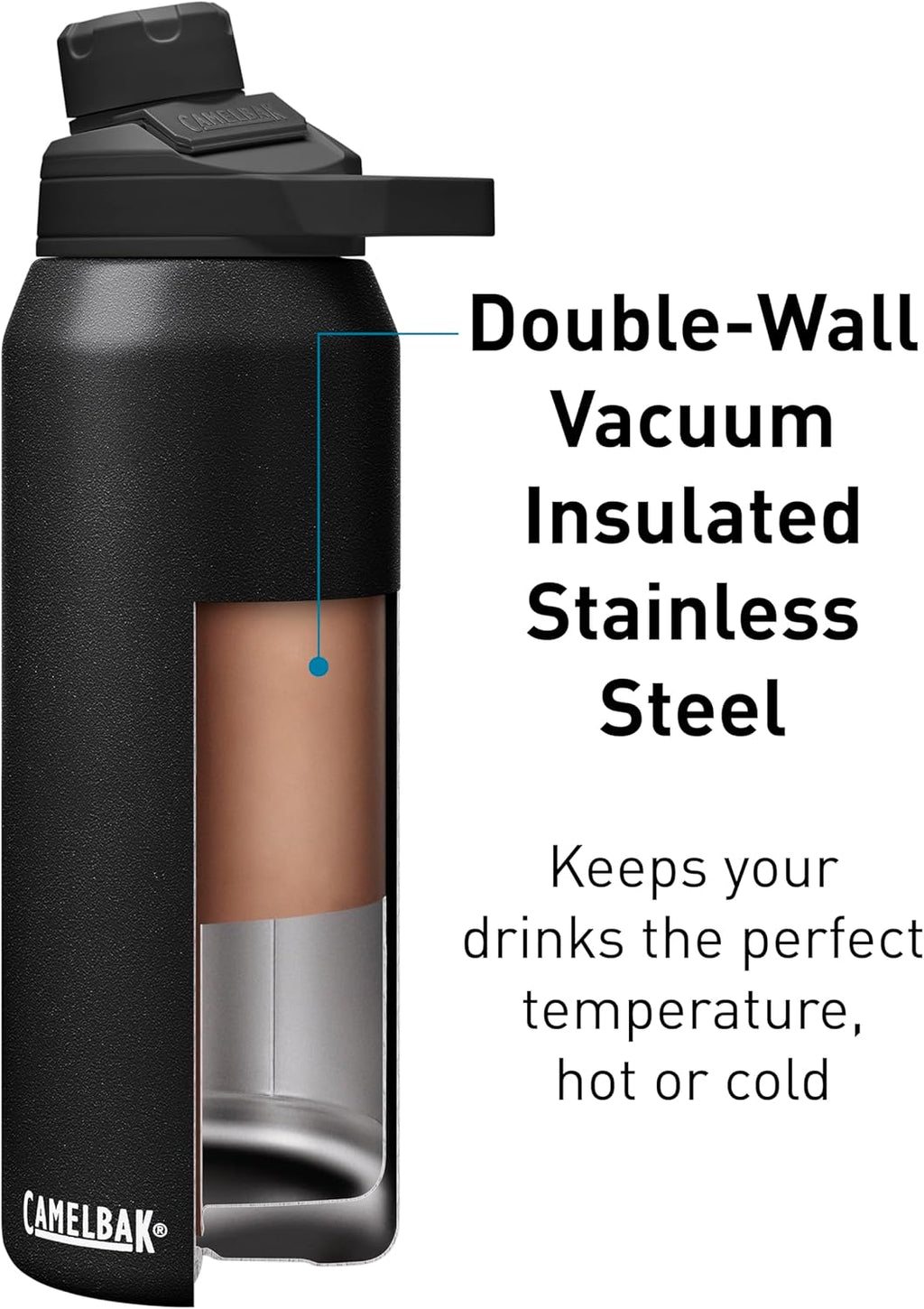 Chute Mag Vacuum Insulated Stainless Steel Water Bottle, Magnetic Leak‑Resistant Cap for Everyday Hydration