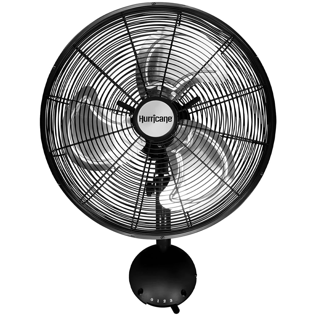 Pro High Velocity Oscillating Wall Fan, 3 Speeds, Black, 16in