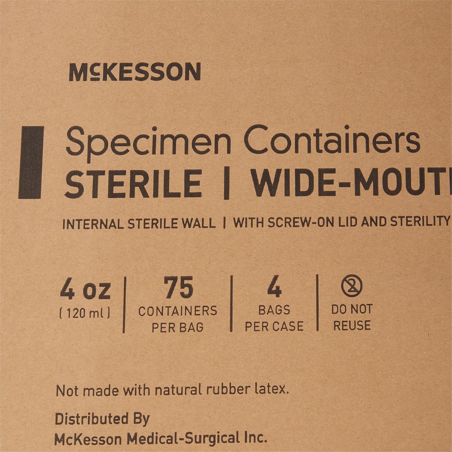 Specimen Containers, Sterile, Pneumatic Tube Systems, Wide-Mouth, 4 oz, 300 Count