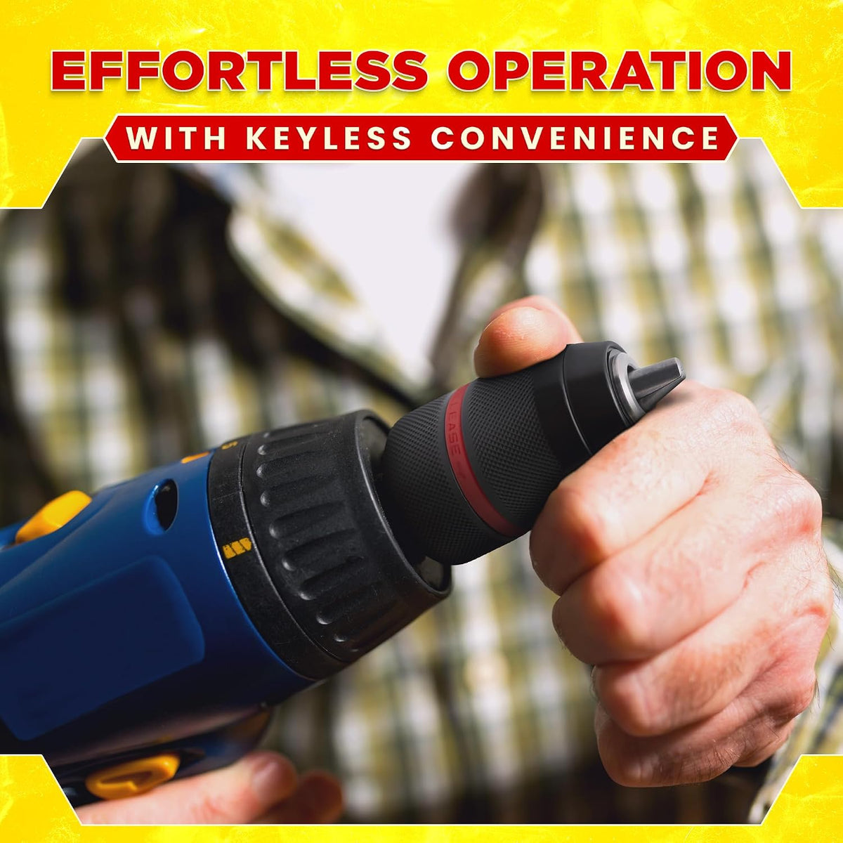 Keyless Drill Chuck 1/2-20 UNF Mount, Metal Self-Tightening 2-13mm