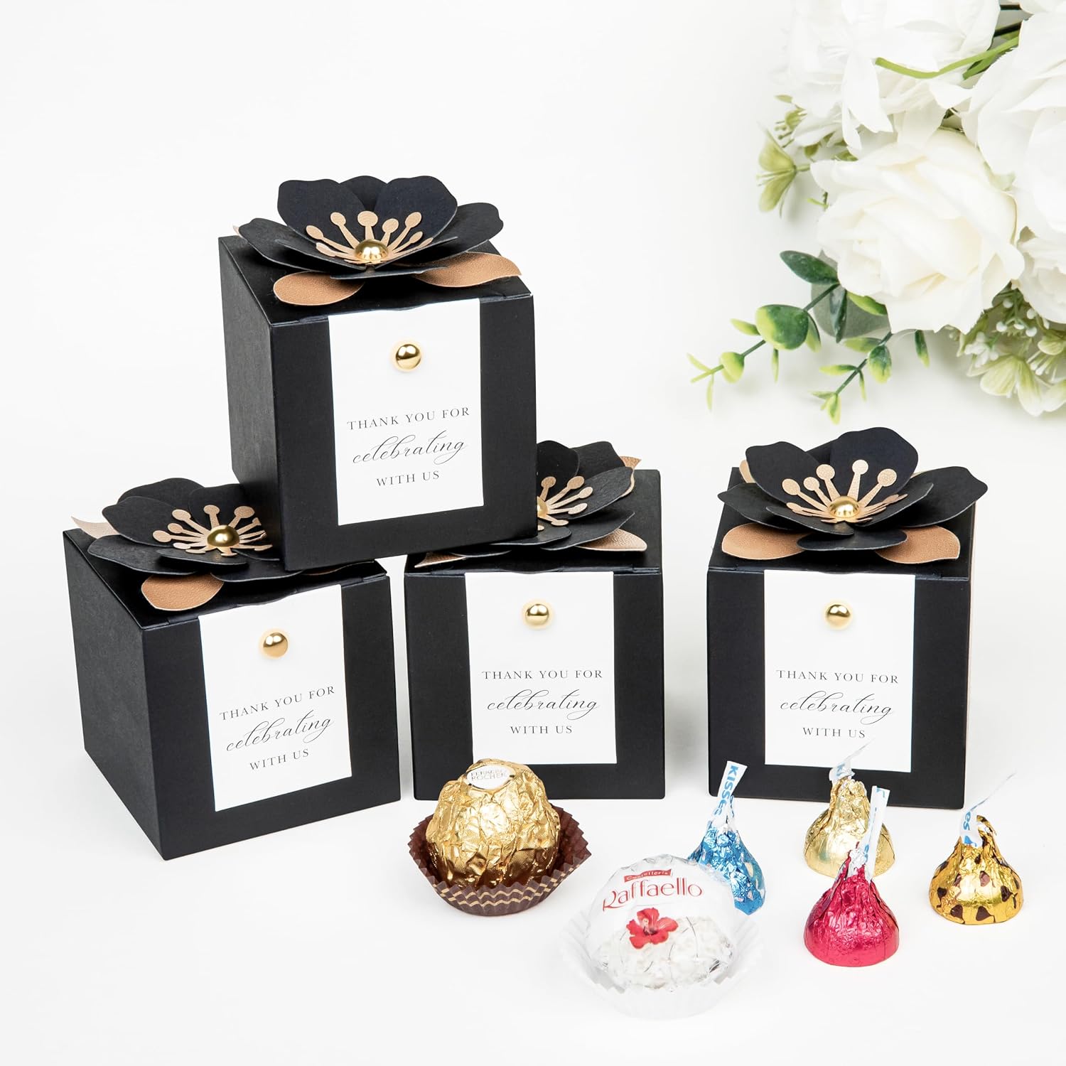20 PCS Favor Boxes, White Candy Boxes 2.55x2.55x2.55