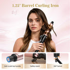 1.25 Inch Curling Iron, Titanium Ceramic Curler for All Hair Types