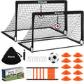 Kids Soccer Goal for Backyard Set of 2, 6X4 / 4X3 ft Portable Pop Up Soccer Net Training Equipment for Outdoor Indoor